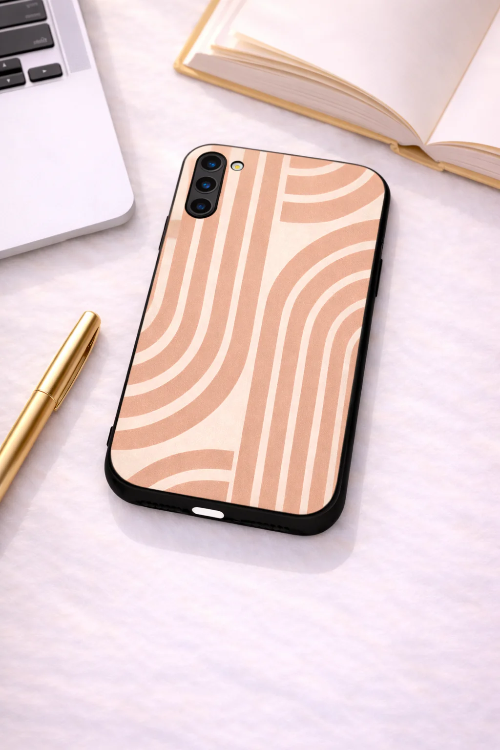 Abstract Arc Premium Glass Back Cover For Galaxy S, A, M & F Series - Image 4