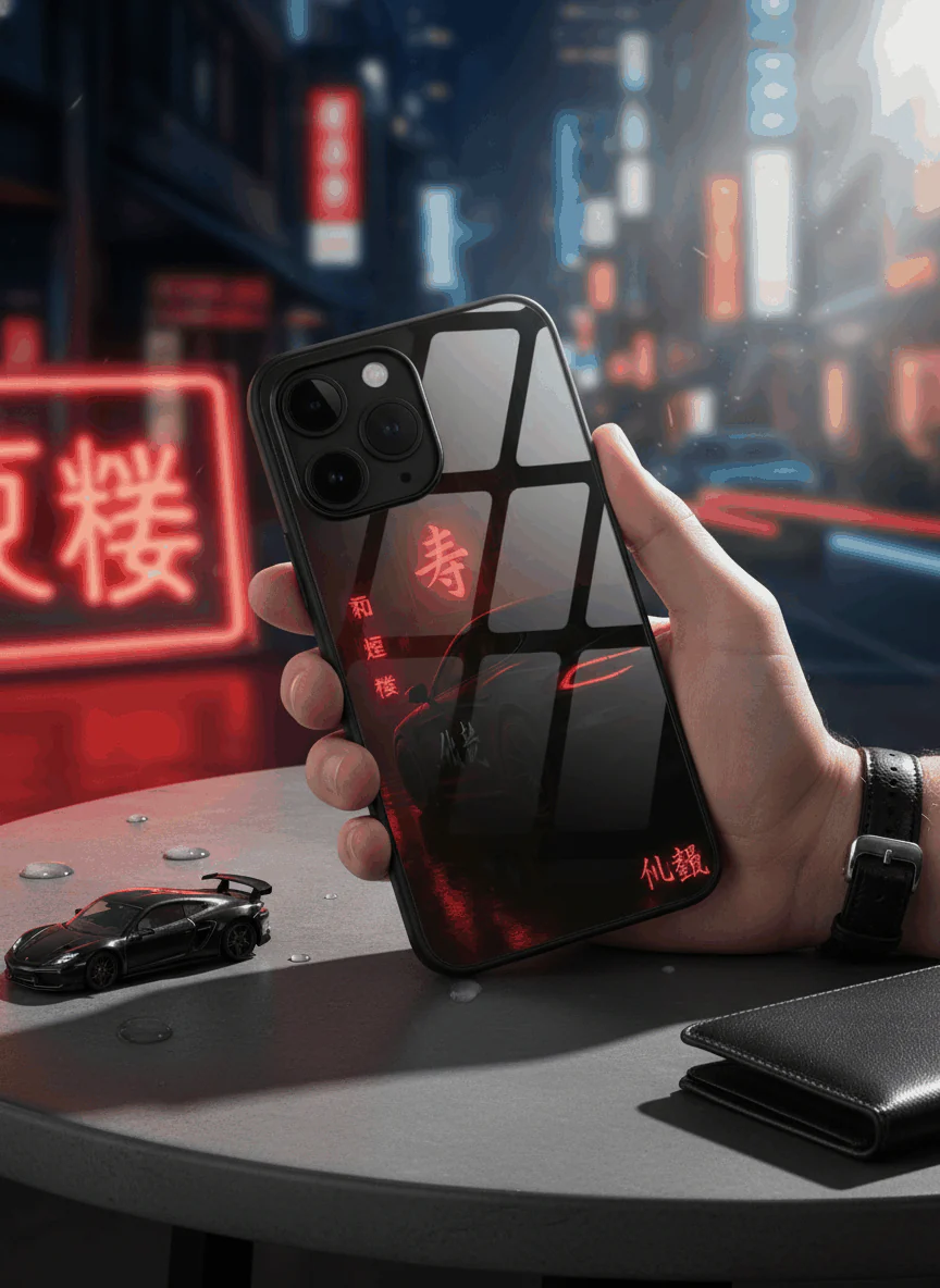 Aesthetic Car Focus Premium Glass Back Cover For iPhone 11-17 Models - Image 5