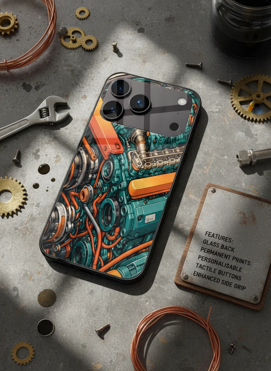 Aesthetic Engine-ry Premium Glass Back Cover For iPhone 11-17 Models - Image 12