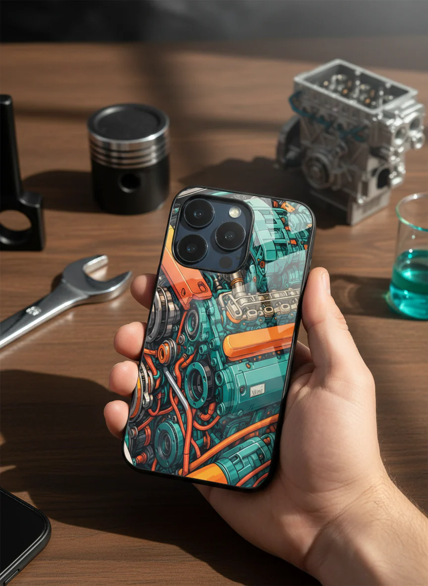 Aesthetic Engine-ry Premium Glass Back Cover For iPhone 11-17 Models - Image 13