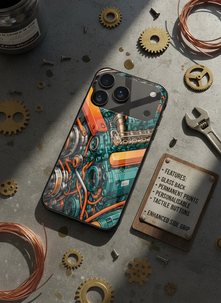 Aesthetic Engine-ry Premium Glass Back Cover For iPhone 11-17 Models - Image 6