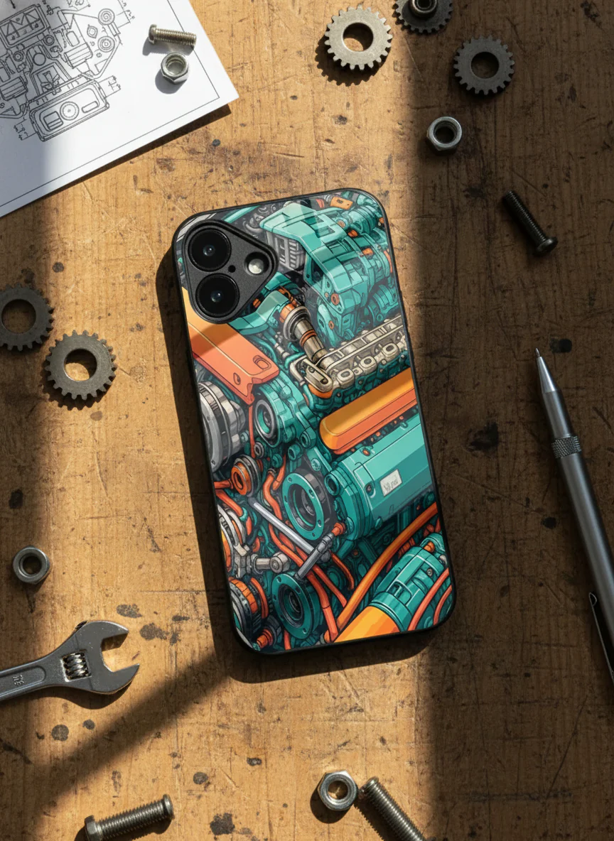 Aesthetic Engine-ry Premium Glass Back Cover For iPhone 11-17 Models - Image 7