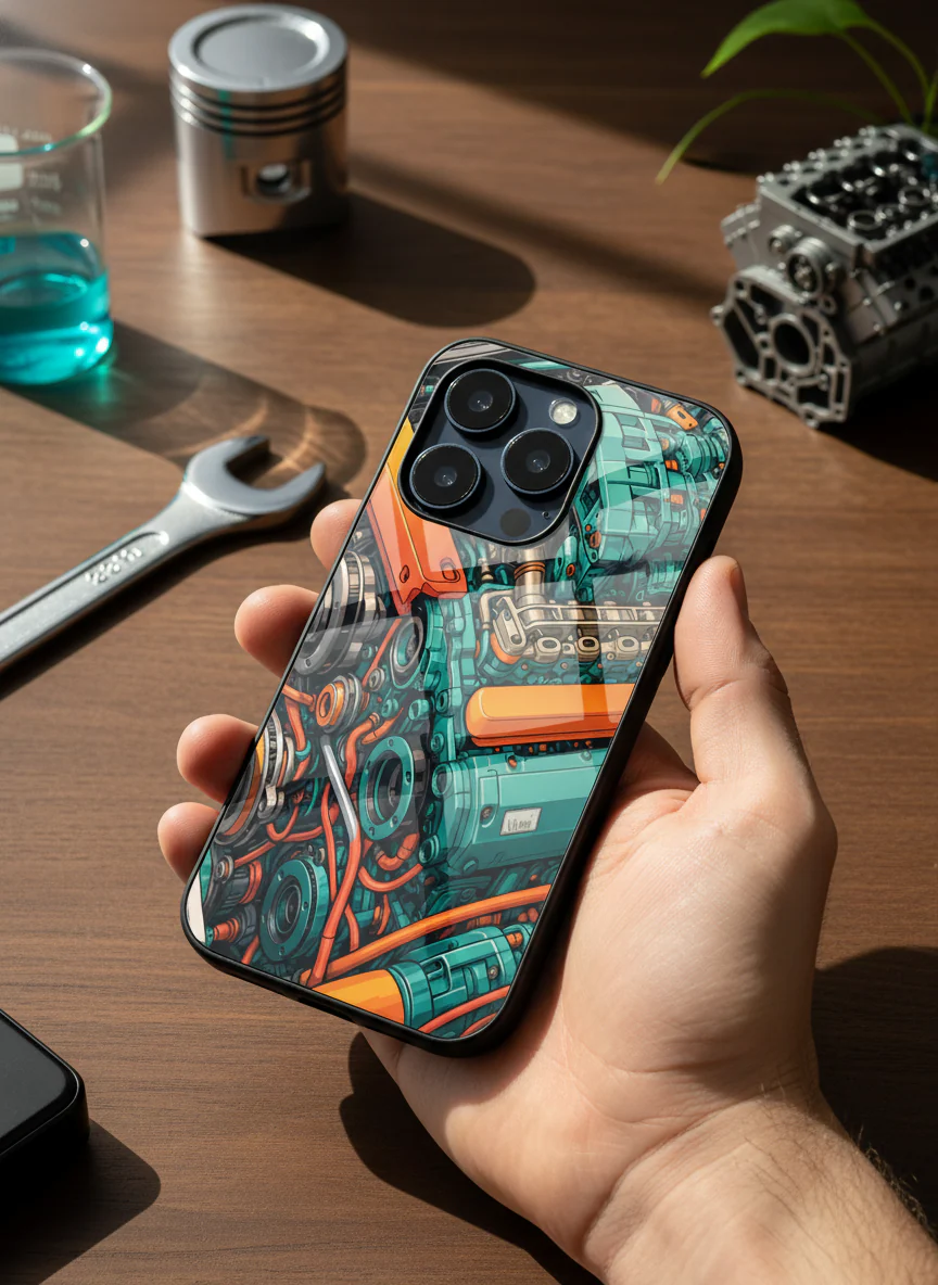 Aesthetic Engine-ry Premium Glass Back Cover For iPhone 11-17 Models - Image 9