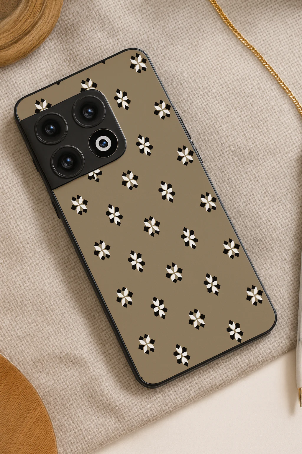 Aesthetic Floral Grid Premium Glass Back Cover For One Plus 13, 12, 11, 10, Nord Series - Image 4