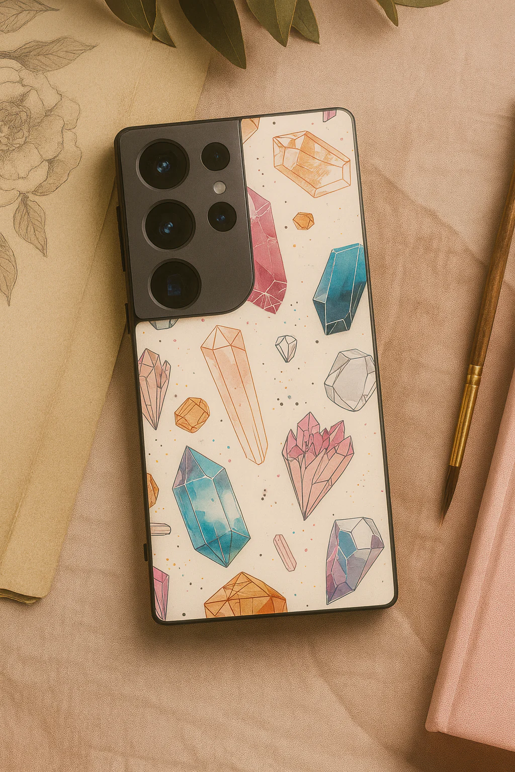 Crystal Bloom Premium Glass Back Cover For Galaxy S, A, M & F Series - Image 4