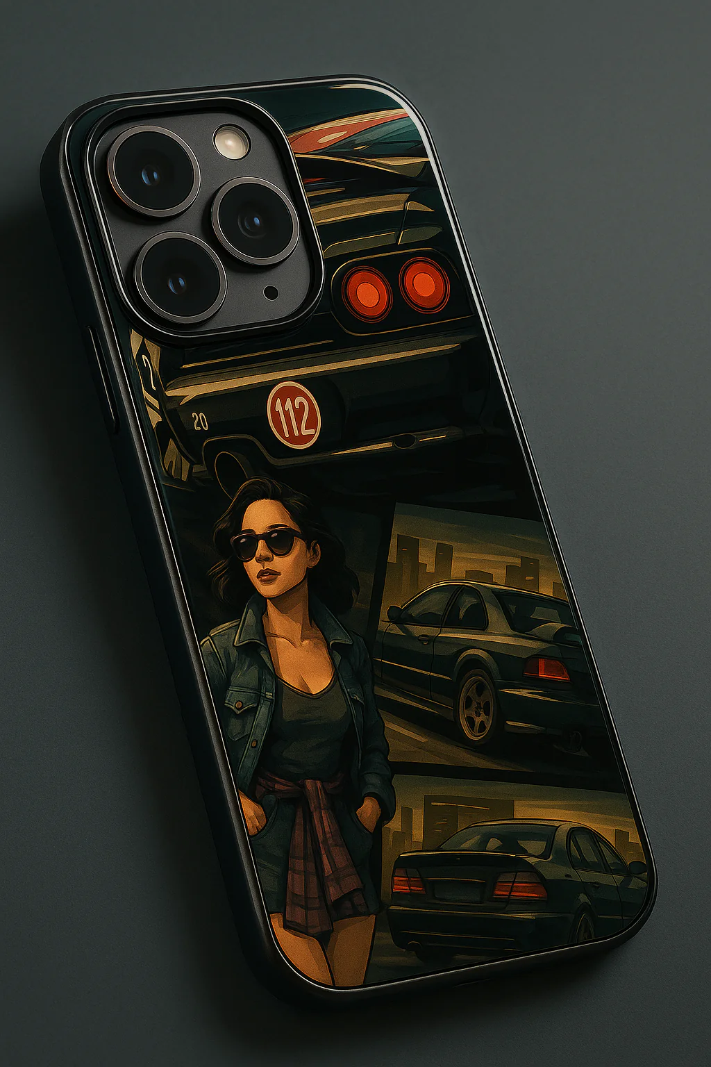 Drag Cars Premium Glass Back Cover For iPhone 11-17 Models - Image 12