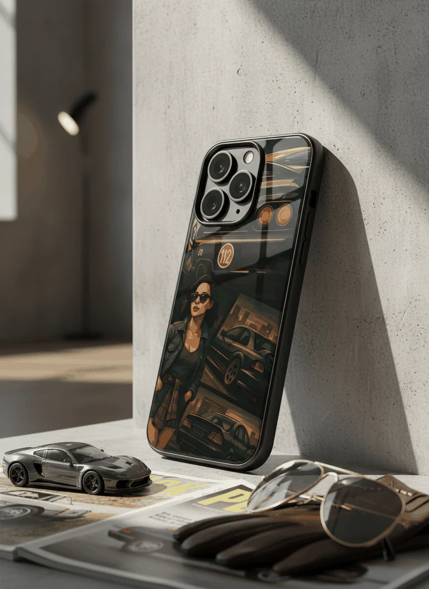 Drag Cars Premium Glass Back Cover For iPhone 11-17 Models - Image 6