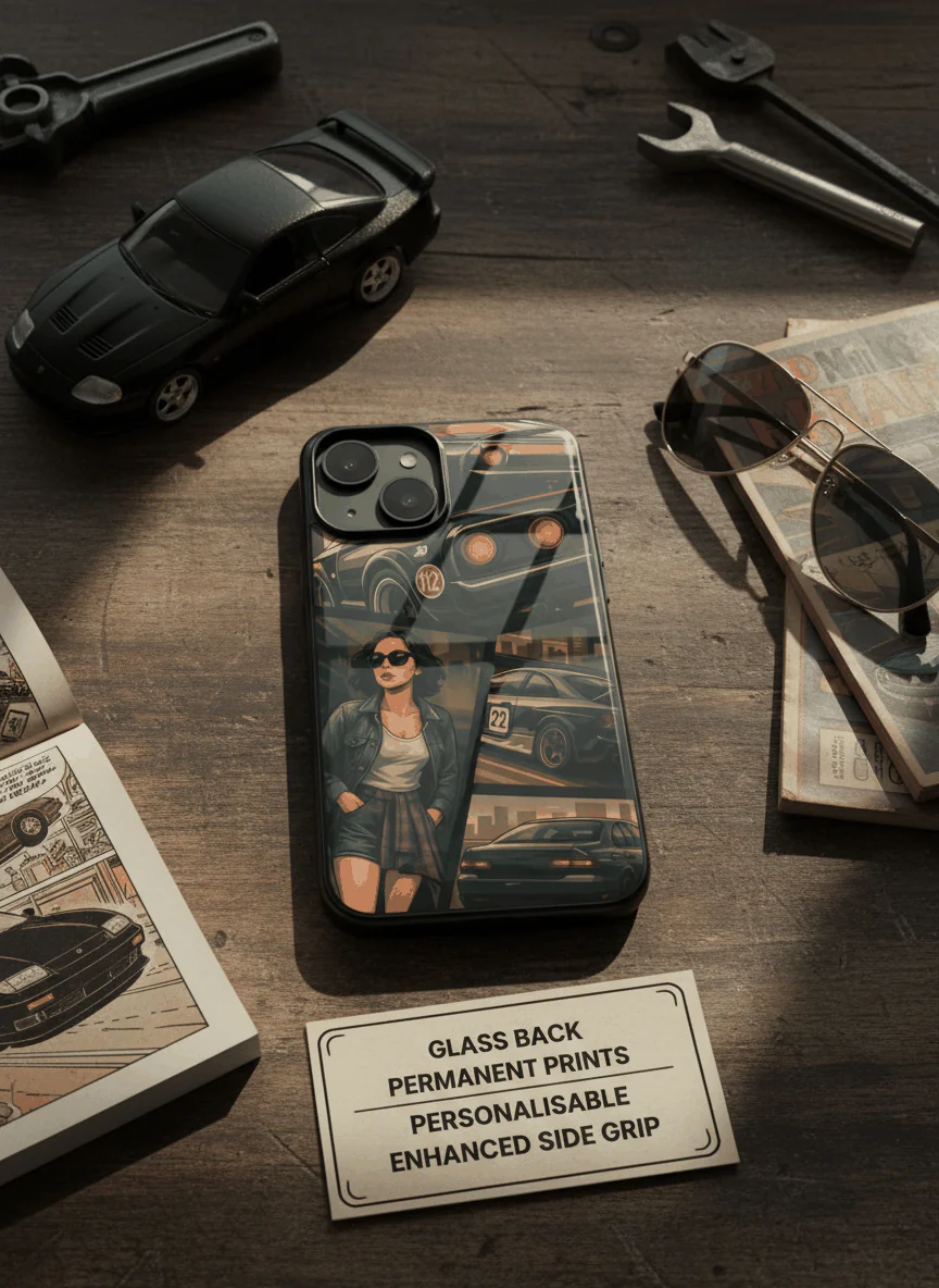 Drag Cars Premium Glass Back Cover For iPhone 11-17 Models - Image 7