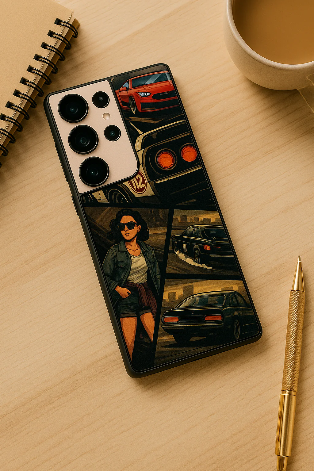 Drag Cars Premium Glass Back Cover For Galaxy S, A, M & F Series - Image 4