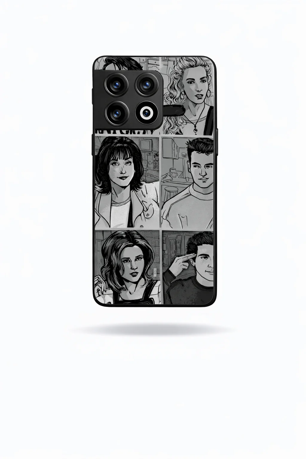 FRIENDS Black & Frame Premium Glass Back Cover For One Plus 13, 12, 11, 10, Nord Series - Image 3