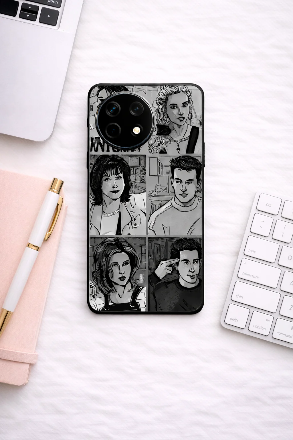 FRIENDS Black & Frame Premium Glass Back Cover For One Plus 13, 12, 11, 10, Nord Series - Image 5