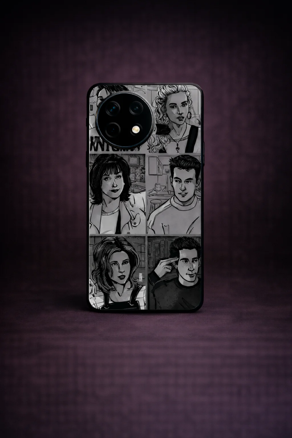 FRIENDS Black & Frame Premium Glass Back Cover For One Plus 13, 12, 11, 10, Nord Series - Image 8