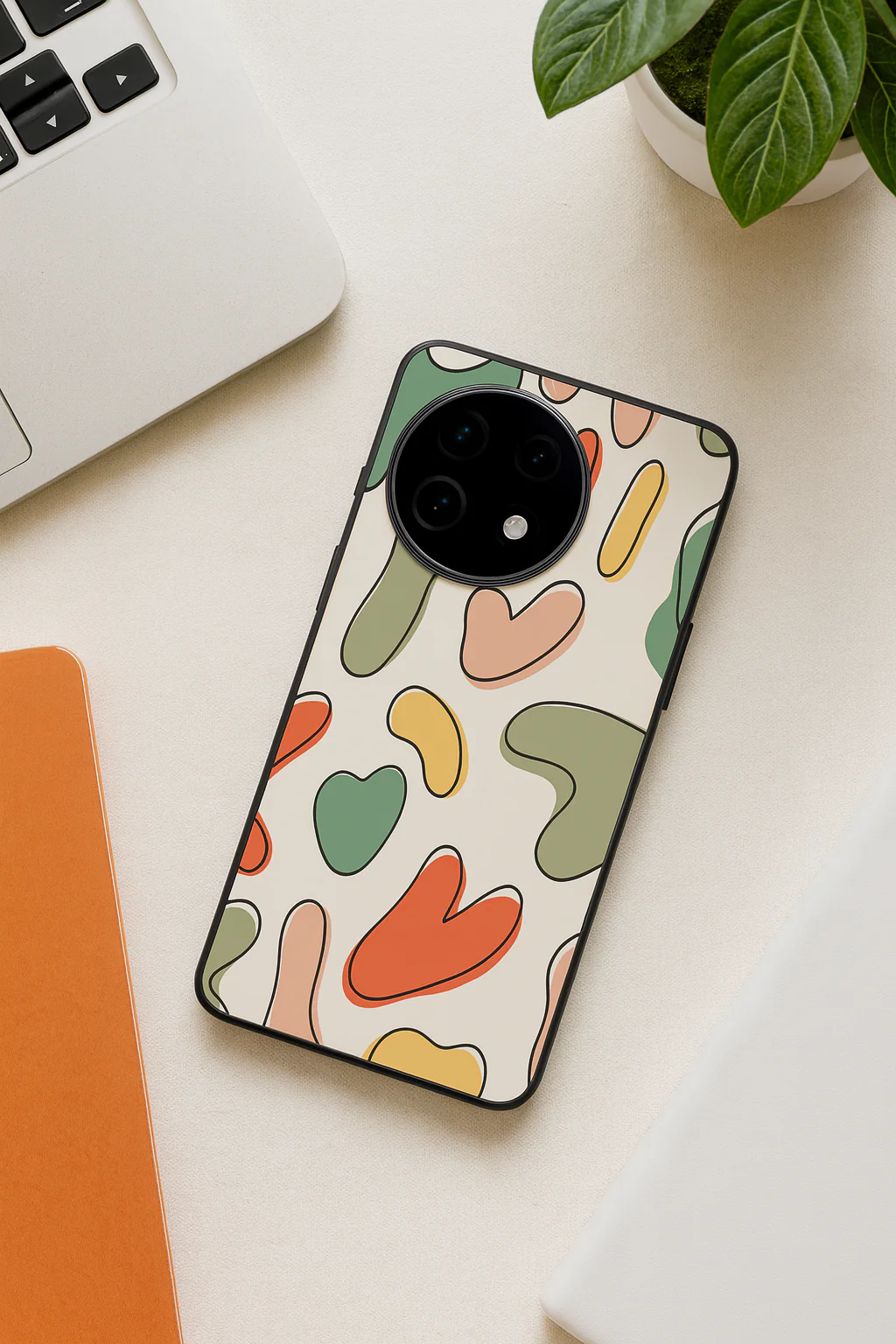 Heartsy Abstract Aesthetics Premium Glass Back Cover For One Plus 13, 12, 11, 10, Nord Series - Image 4