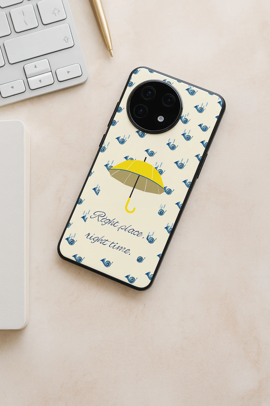 HIMYM Right Place Right Time Premium Glass Back Cover For One Plus 13, 12, 11, 10, Nord Series - Image 4