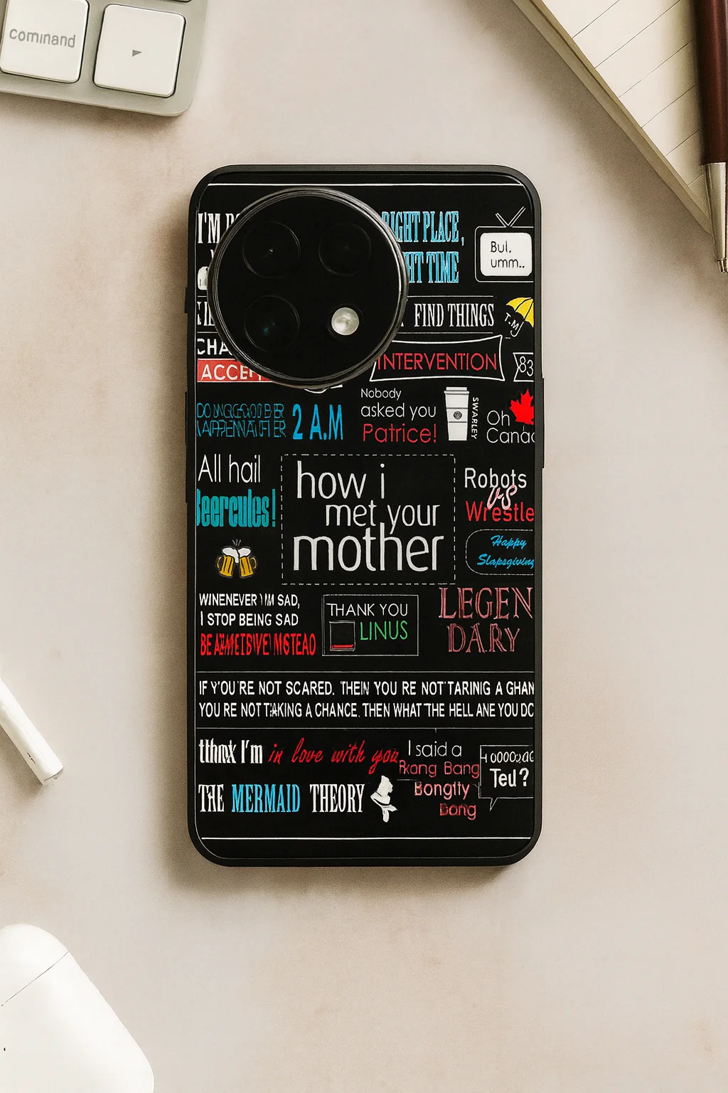 HIMYM Ted's Story Premium Glass Back Cover For One Plus 13, 12, 11, 10, Nord Series - Image 5