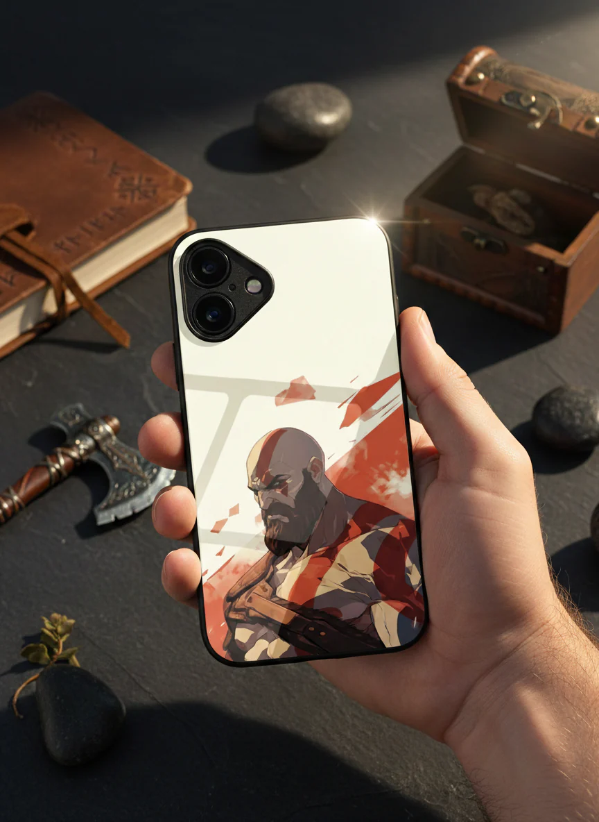 I am Kratos Premium Glass Back Cover For iPhone 11-17 Models - Image 3