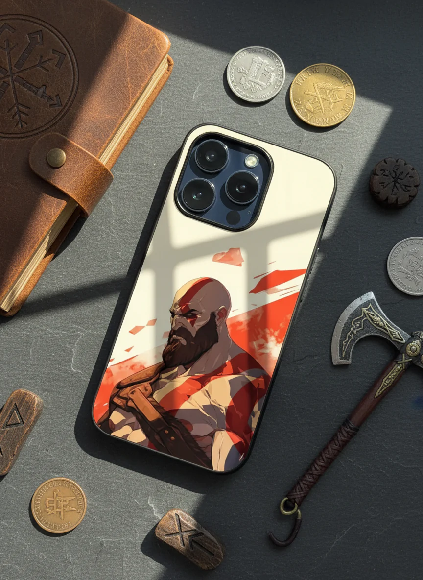 I am Kratos Premium Glass Back Cover For iPhone 11-17 Models - Image 4