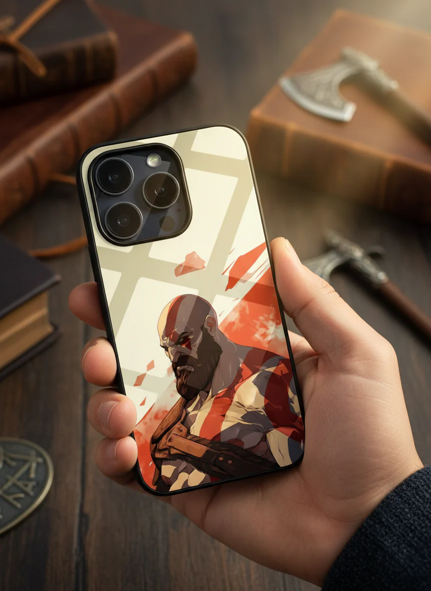 I am Kratos Premium Glass Back Cover For iPhone 11-17 Models - Image 6