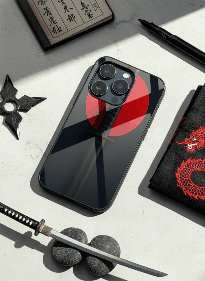 Katana Abstract Shot Theme Premium Glass Back Cover For iPhone 11-17 Models - Image 5