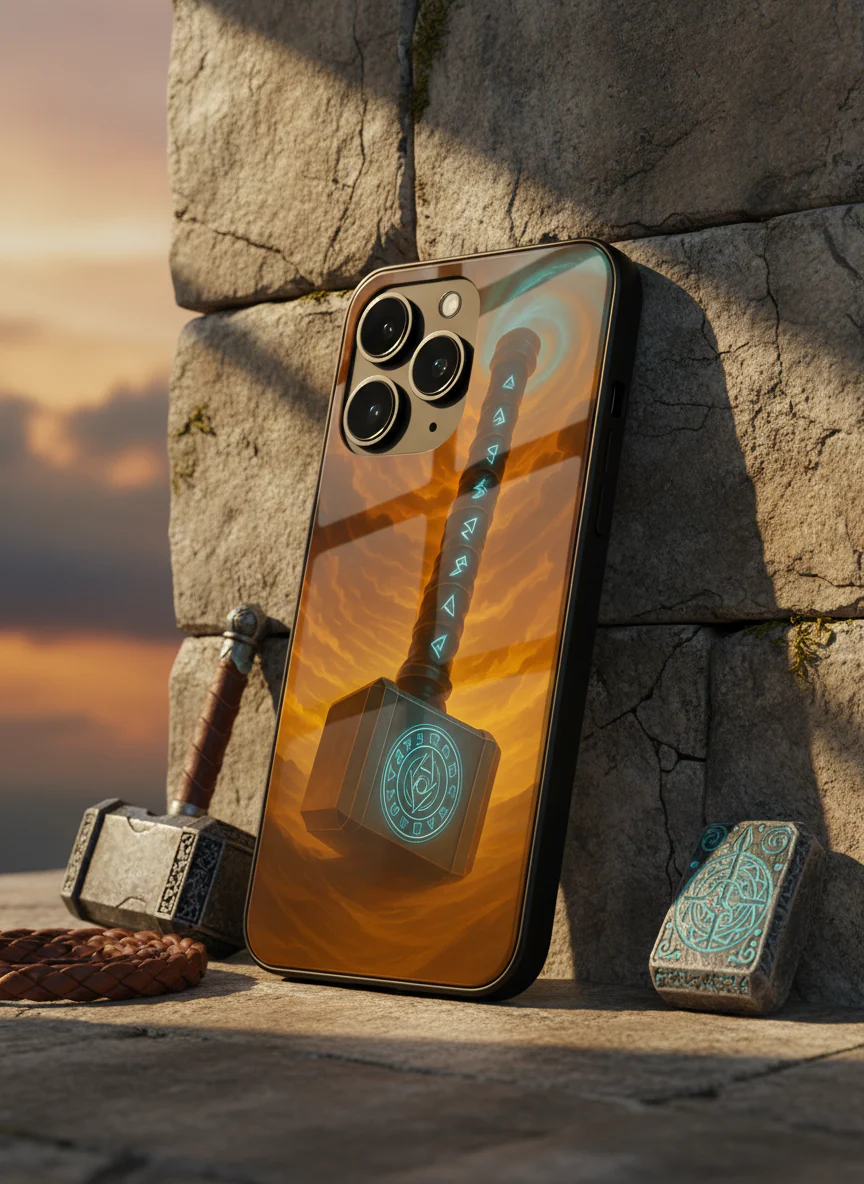 Mjolnir is it You ? Premium Glass Back Cover For iPhone 11-17 Models - Image 3