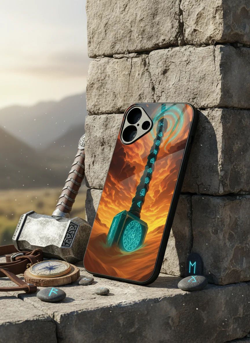 Mjolnir is it You ? Premium Glass Back Cover For iPhone 11-17 Models - Image 5