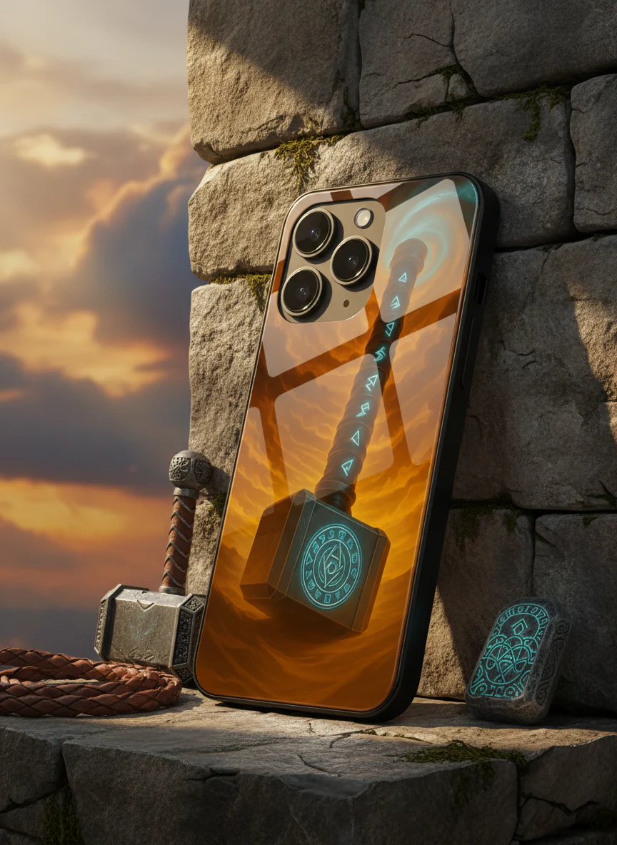 Mjolnir is it You ? Premium Glass Back Cover For iPhone 11-17 Models - Image 6