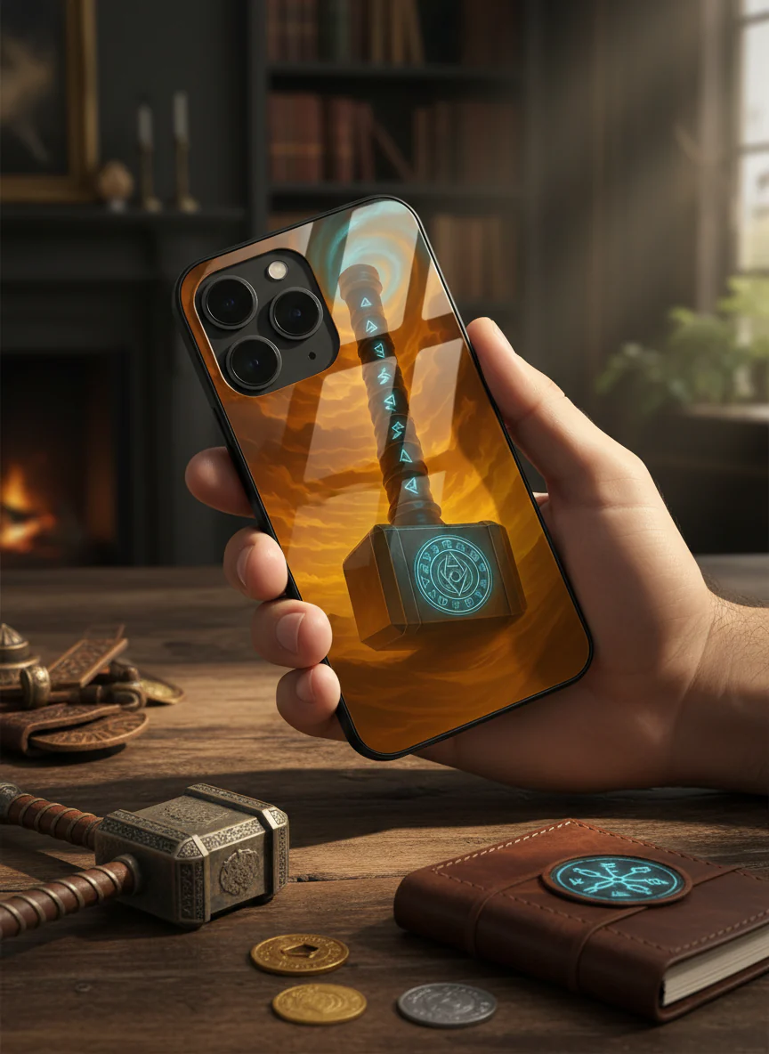 Mjolnir is it You ? Premium Glass Back Cover For iPhone 11-17 Models - Image 7