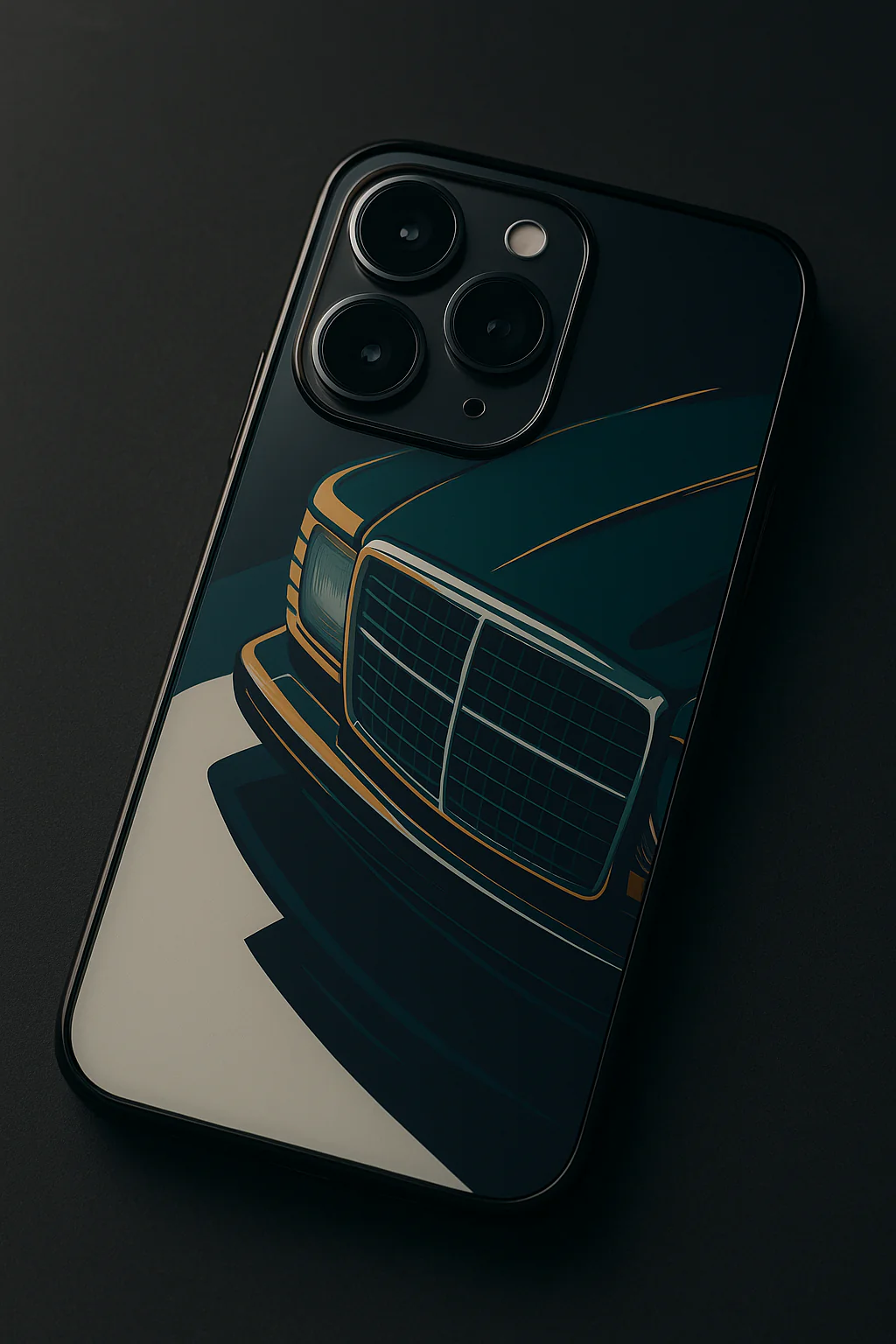 Minimal Car Sketch Premium Glass Back Cover For iPhone 11-17 Models - Image 12