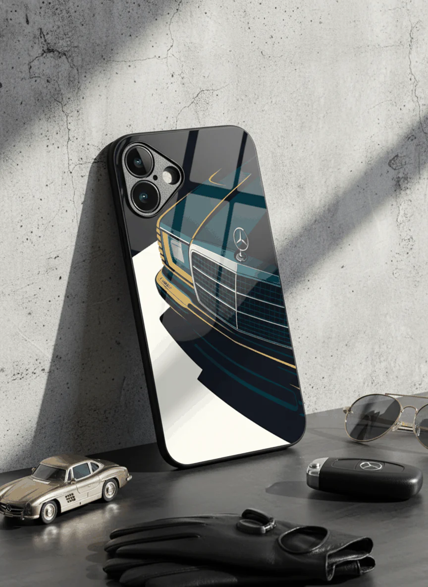 Minimal Car Sketch Premium Glass Back Cover For iPhone 11-17 Models - Image 8