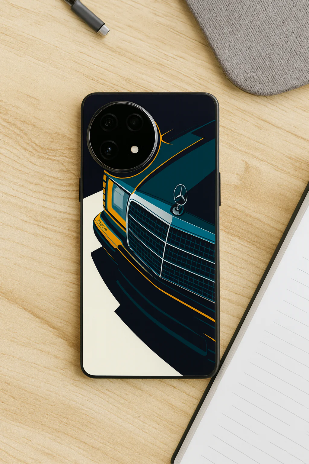 Minimal Car Sketch Premium Glass Back Cover For One Plus 13, 12, 11, 10, Nord Series - Image 6