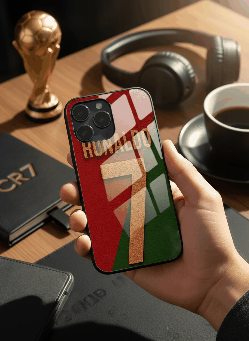 Ronaldo Royale Premium Glass Back Cover For iPhone 11-17 Models - Image 3