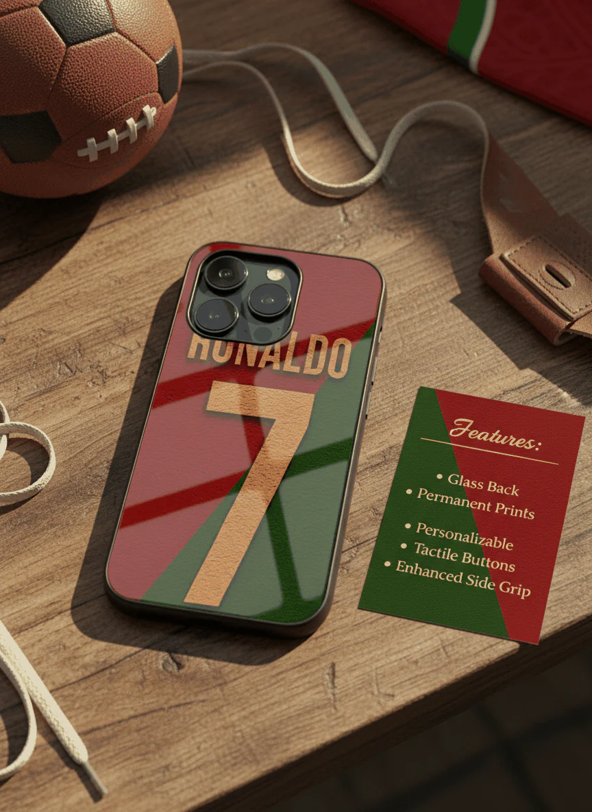 Ronaldo Royale Premium Glass Back Cover For iPhone 11-17 Models - Image 4