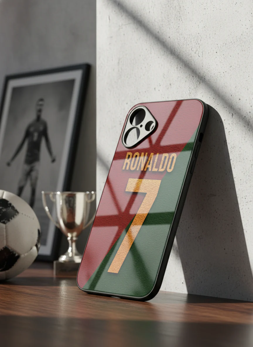 Ronaldo Royale Premium Glass Back Cover For iPhone 11-17 Models - Image 5