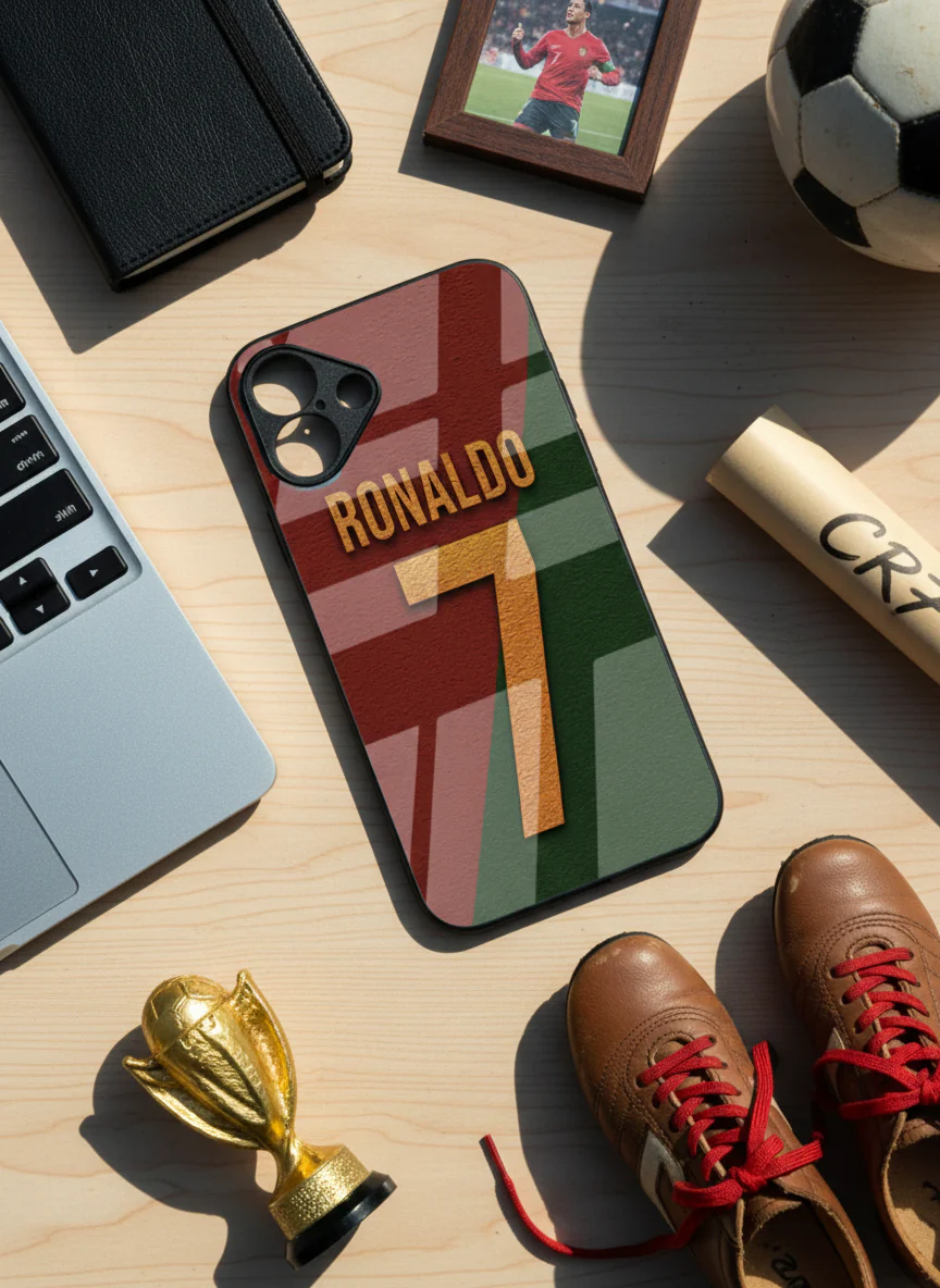 Ronaldo Royale Premium Glass Back Cover For iPhone 11-17 Models - Image 8