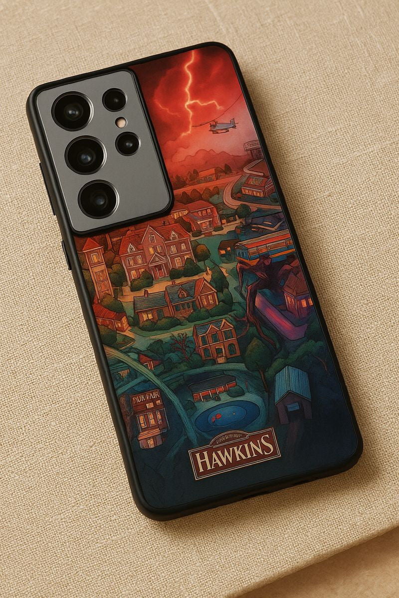 STRANGER THINGS- Hawkins Cinematic Map Premium Glass Back Cover For Galaxy S, A, M & F Series - Image 6