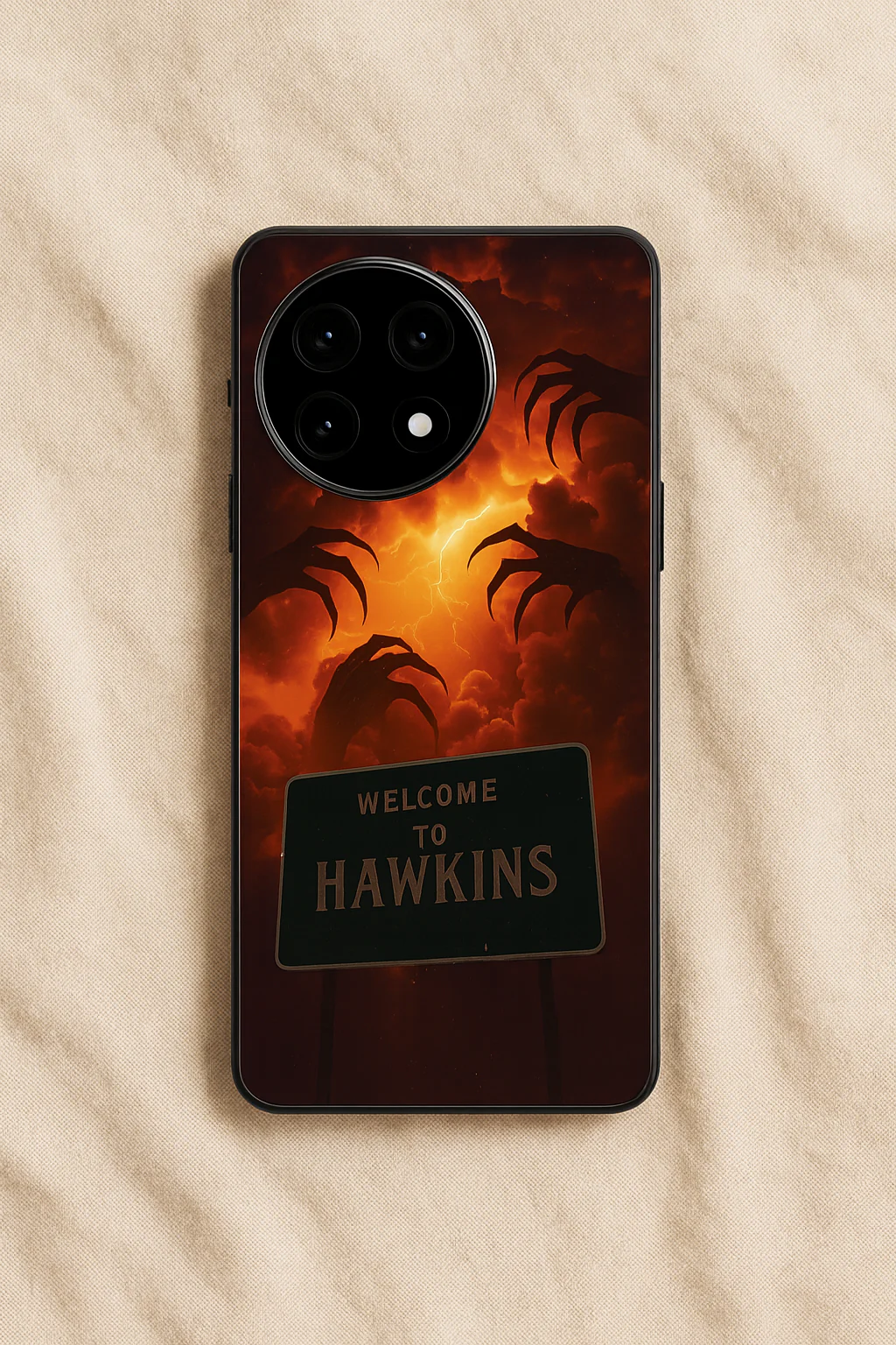 STRANGER THINGS- Inferno Of Hawkins Premium Glass Back Cover For One Plus 13, 12, 11, 10, Nord Series - Image 4