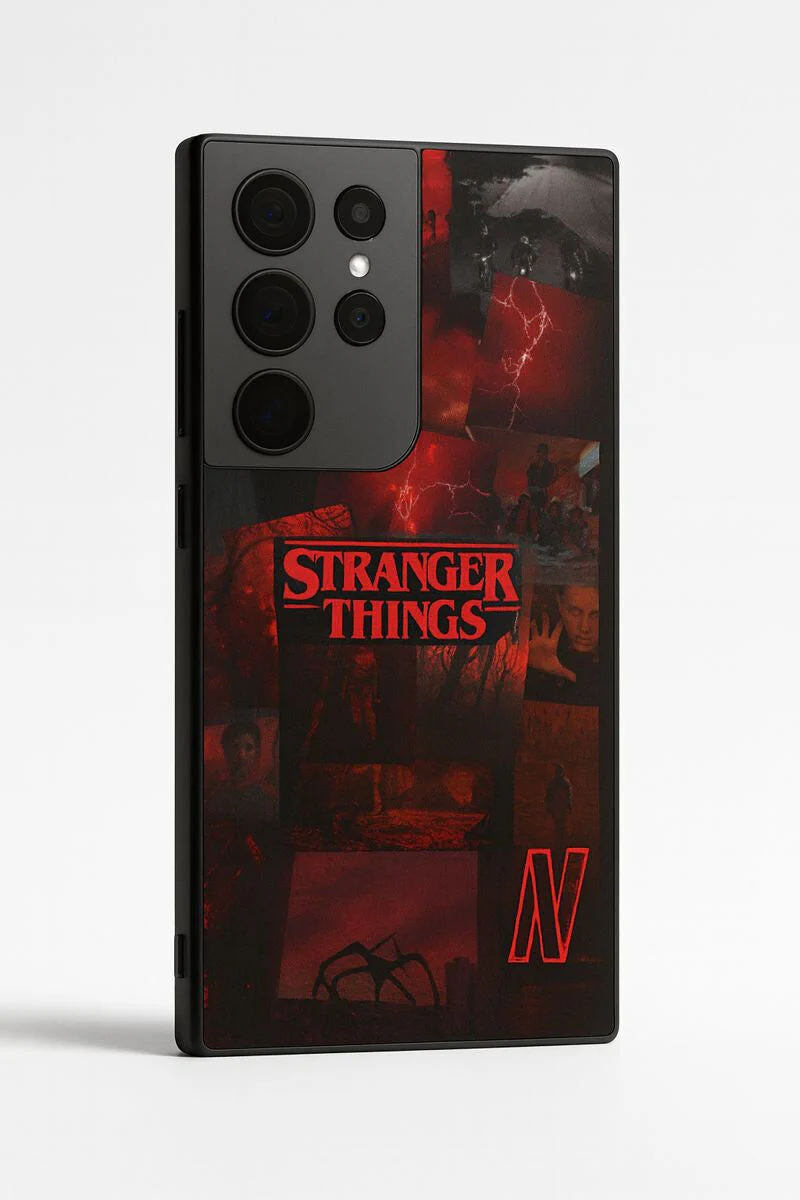 STRANGER THINGS- Red Realm Edit Premium Glass Back Cover For Galaxy S, A, M & F Series - Image 3