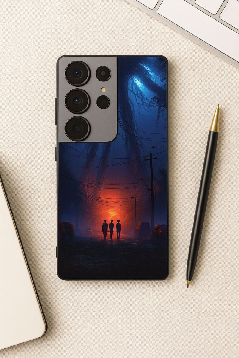 STRANGER THINGS- Shadowrise Premium Glass Back Cover For Galaxy S, A, M & F Series - Image 4