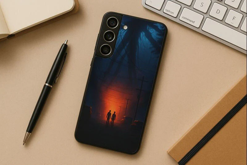 STRANGER THINGS- Shadowrise Premium Glass Back Cover For Galaxy S, A, M & F Series - Image 5