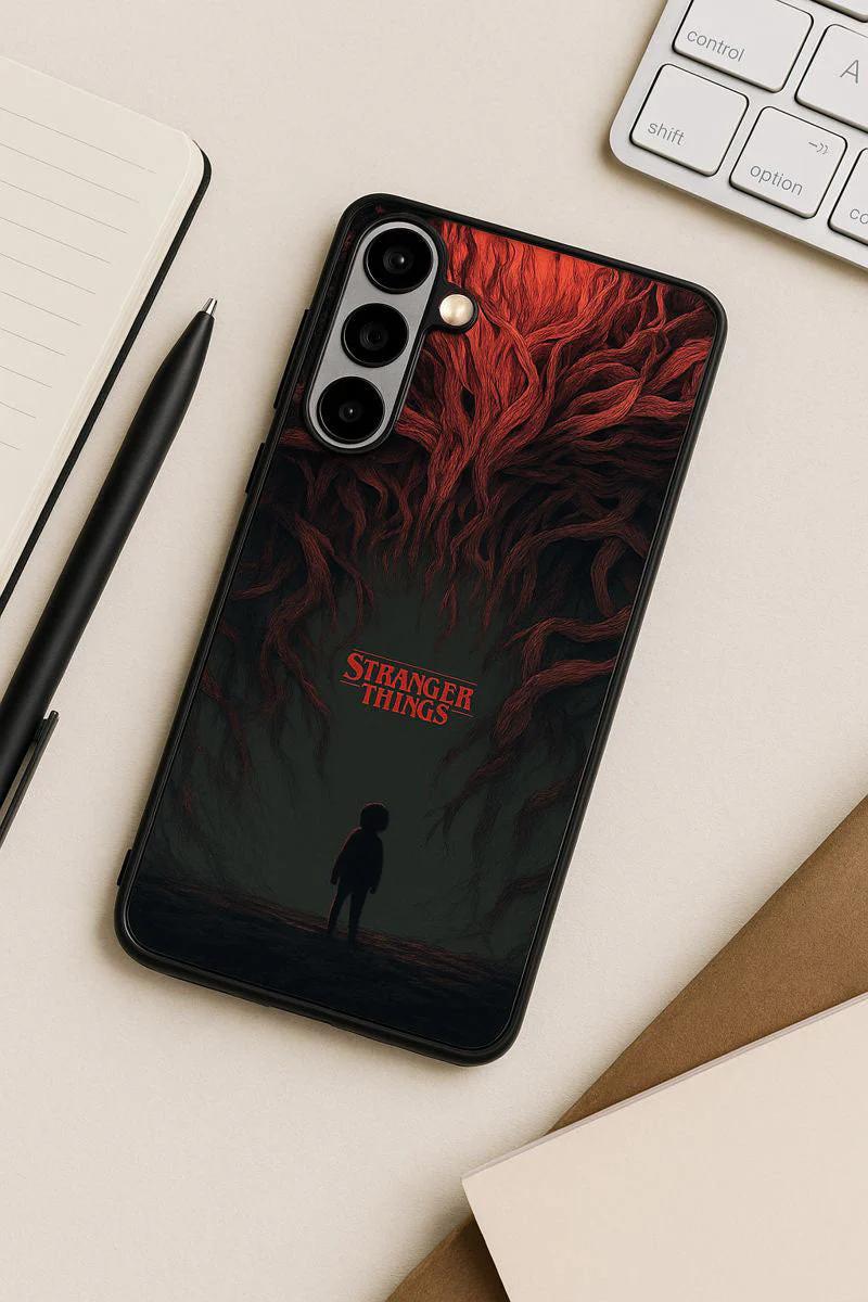 STRANGER THINGS- Stranger Dark Roots Premium Glass Back Cover For Galaxy S, A, M & F Series - Image 6