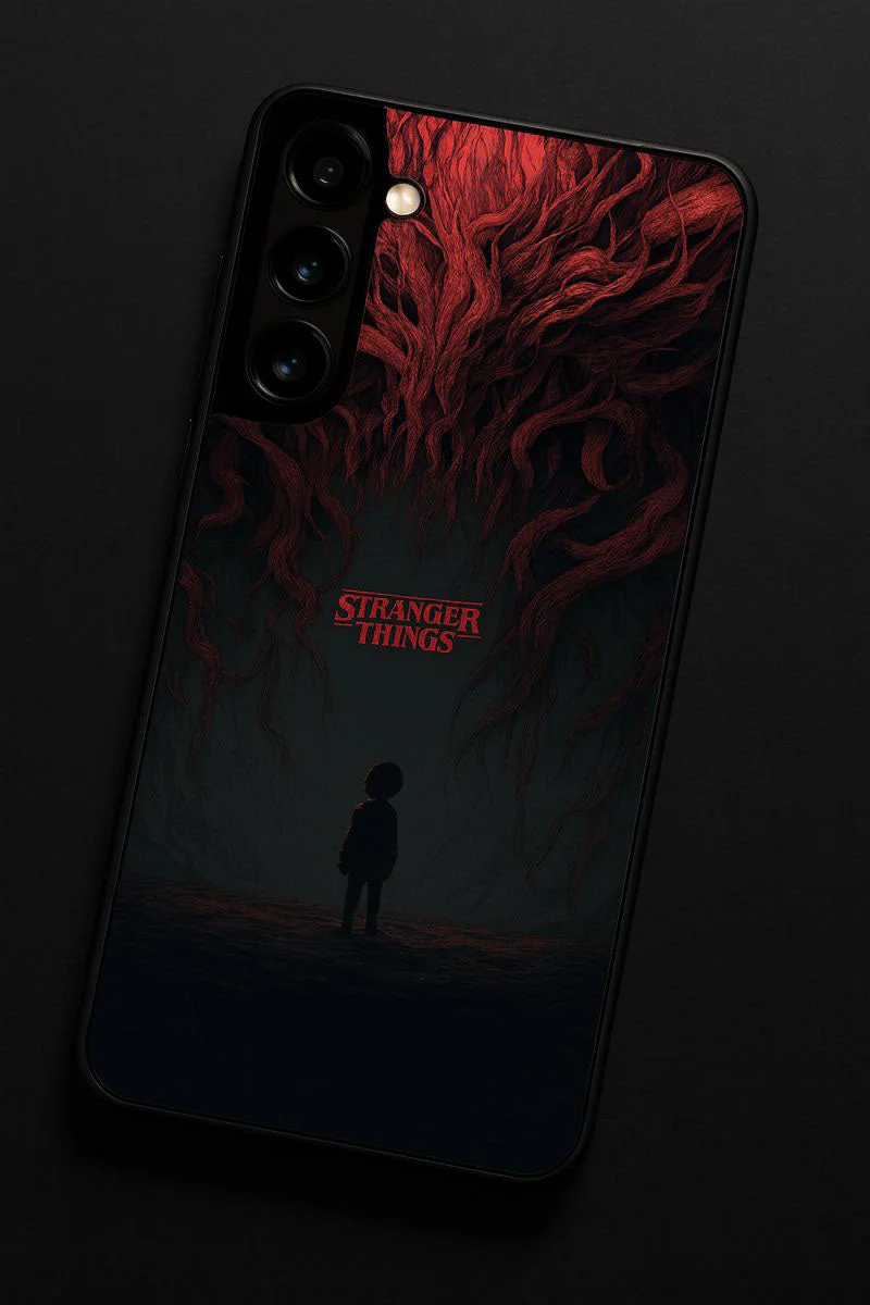STRANGER THINGS- Stranger Dark Roots Premium Glass Back Cover For Galaxy S, A, M & F Series - Image 7