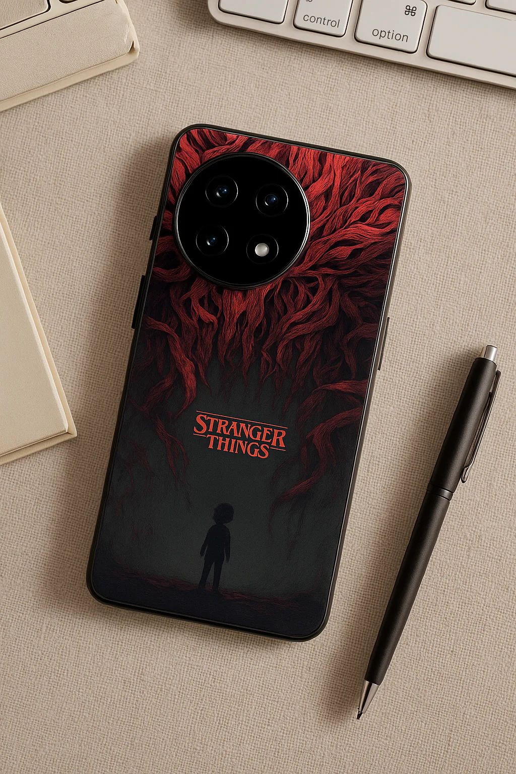 STRANGER THINGS- Stranger Dark Roots Premium Glass Back Cover For One Plus 13, 12, 11, 10, Nord Series - Image 5