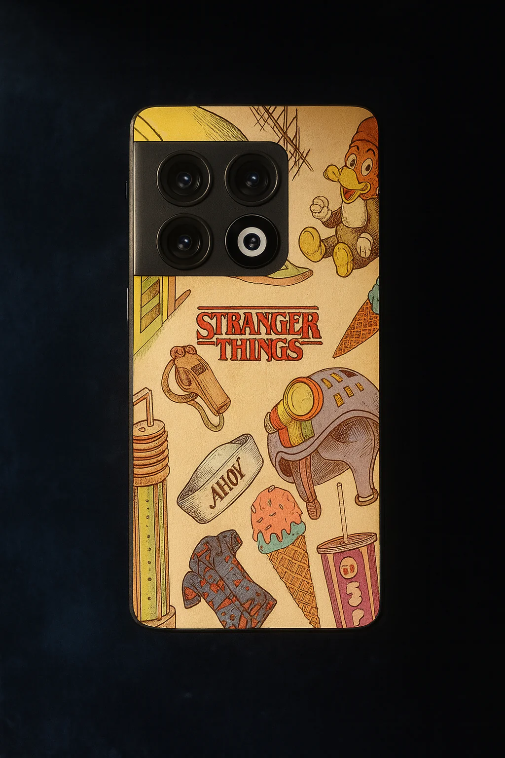 STRANGER THINGS- Stranger Things Doodle Art Premium Glass Back Cover For One Plus 13, 12, 11, 10, Nord Series - Image 4