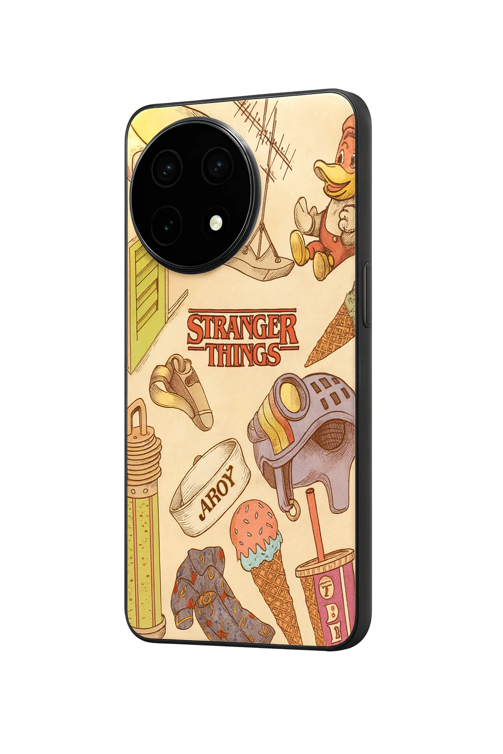 STRANGER THINGS- Stranger Things Doodle Art Premium Glass Back Cover For One Plus 13, 12, 11, 10, Nord Series - Image 7