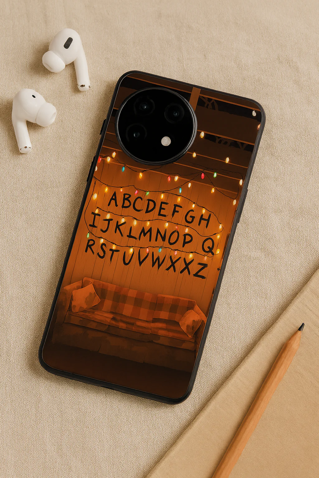 STRANGER THINGS- The Alphabet Wall Art Premium Glass Back Cover For One Plus 13, 12, 11, 10, Nord Series - Image 5