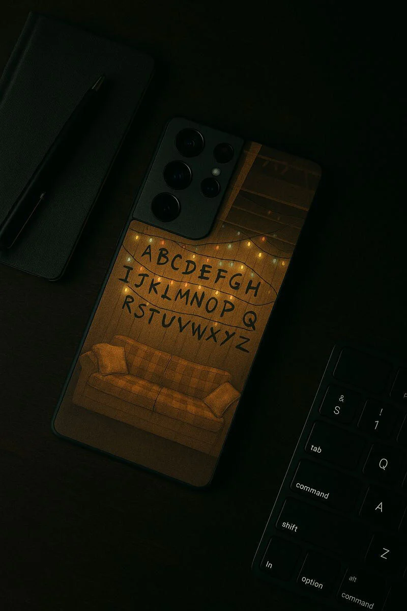 STRANGER THINGS- The Alphabet Wall Premium Glass Back Cover For Galaxy S, A, M & F Series - Image 4