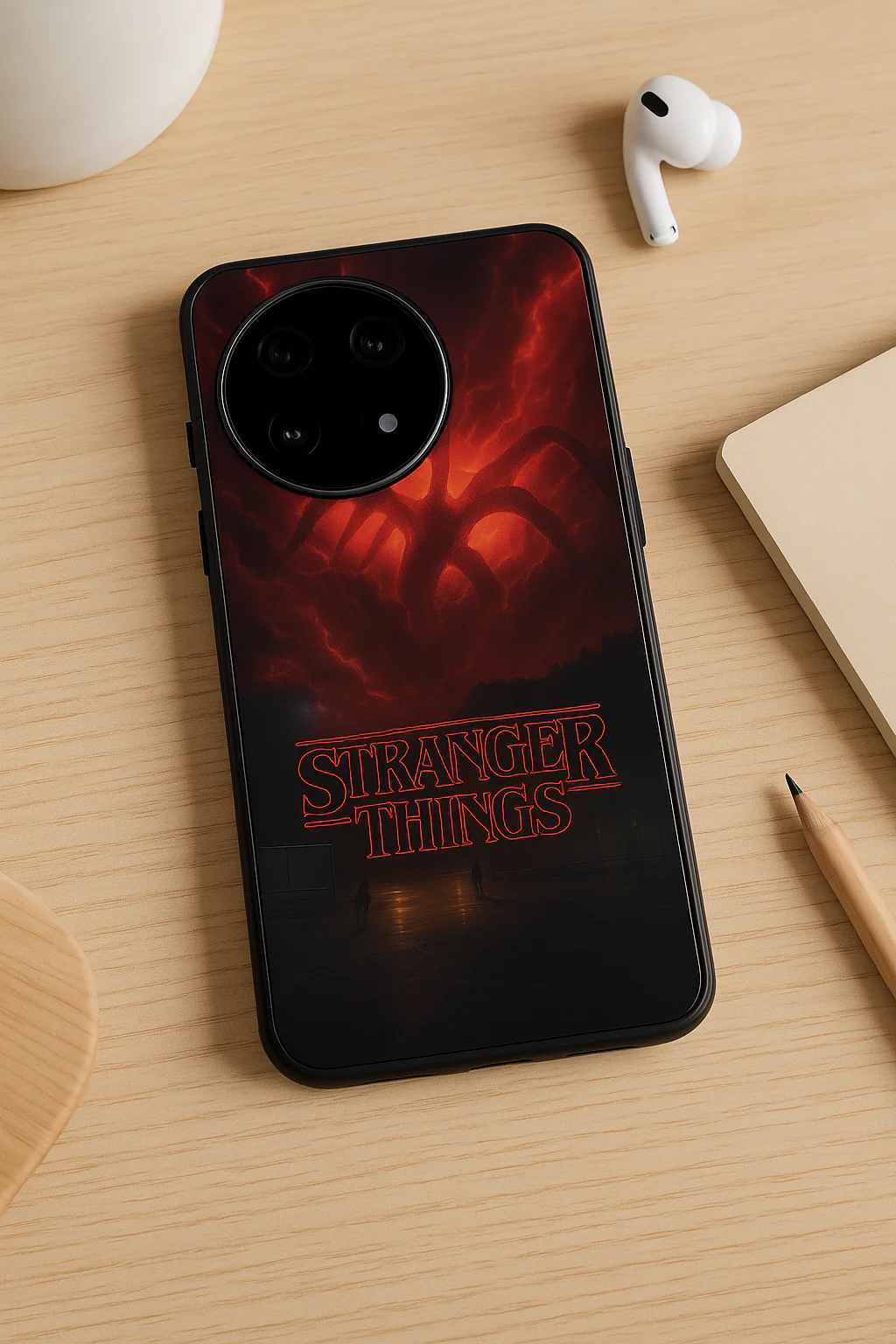 STRANGER THINGS- The Dark Overlord Premium Glass Back Cover For One Plus 13, 12, 11, 10, Nord Series - Image 5