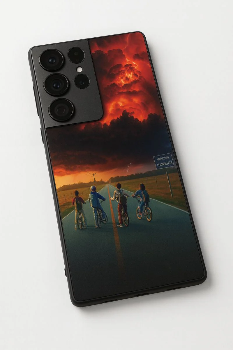 STRANGER THINGS- The Four Riders Premium Glass Back Cover For Galaxy S, A, M & F Series - Image 3