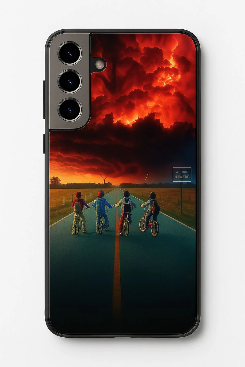 STRANGER THINGS- The Four Riders Premium Glass Back Cover For Galaxy S, A, M & F Series - Image 7